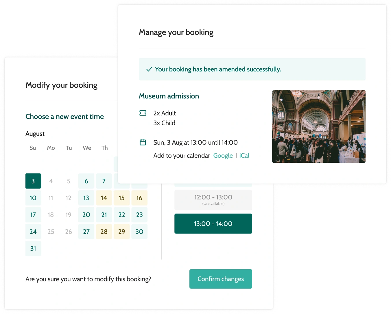 bookings management interface on Beyonk software, making it a great digitickets alternative